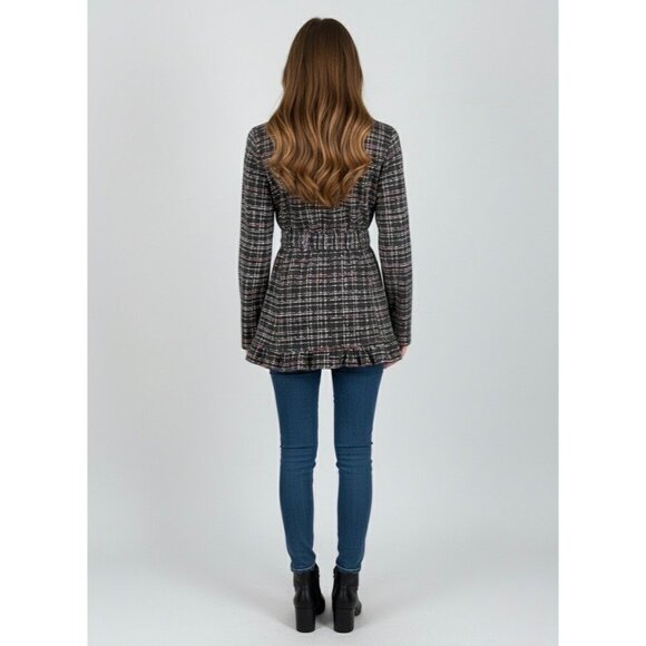 Y2K Self Esteem Ruffle Plaid Jacket Cardigan - Dark Academia Whimsigoth Coquette - Picture 9 of 16